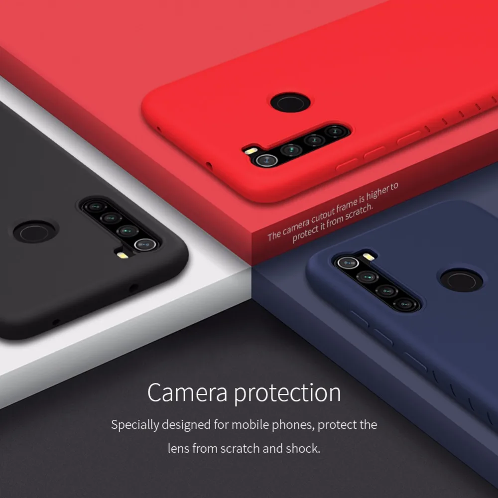 Прорезиненный ТПУ чехол Nillkin для Xiaomi redmi note 8, чехол с резиновой пленкой, жидкий силикон, мягкая сенсорная задняя крышка для redmi note 8