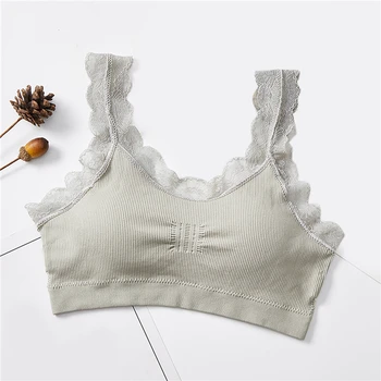 

Sexy Women Lace Bra Solid Color One Piece Beauty Back Wireless Brassiere Comfortable Breathable Female Daily Underwear