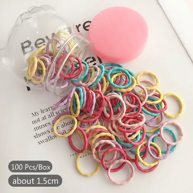 50/100 Pcs/Box New Children Cute Colors Soft Elastic Hair Bands Baby Girls Lovely Scrunchies Rubber Bands Kids Hair Accessories 1-100 Pcs
