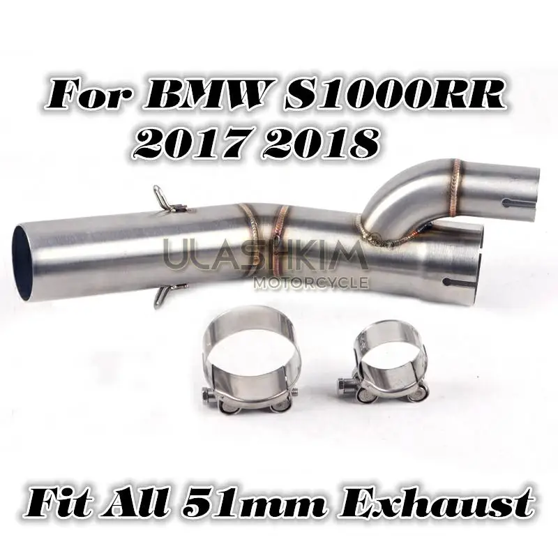 

Slip on For S1000RR 2010 2012 2013 2014 2017 2018 Motorcycle 304 Steel Exhaust Middle Link Pipe Full System