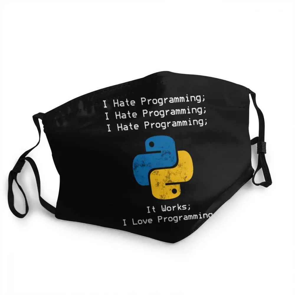 Vintage Style Python Programming Funny Developer Mouth Face Mask Muffle Anti Haze Protection Cover | Аксессуары для одежды