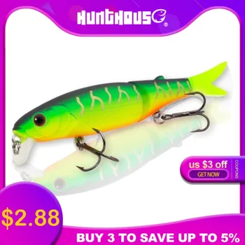 

Hunthouse pike lure 11.3cm&9cm jointed bait soft tail minnow lure origin hook diving swimbaits slow sinking bait fishing leurre