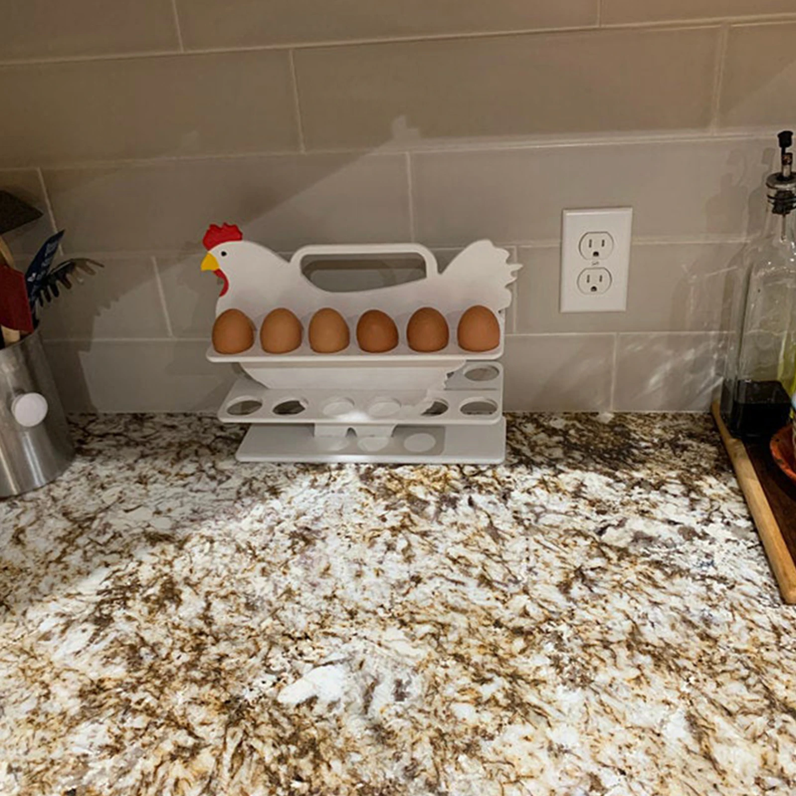 Креативная настольная корзина в форме курицы Кухонное хранилище металлическая