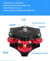 Metal Leveling Base LP-64 Camera Tripod Head Leveling Base Triple-wheel Precision Leveler Bubble Level 3/8" Screw Load 15kg 2