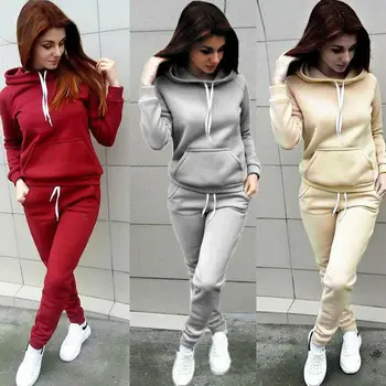 

Hirigin Women Winter and Autumn Pullover Hoodies Sports Tops Pants Tracksuit Sweatshirt Sweat Suit Jogging Set 2019