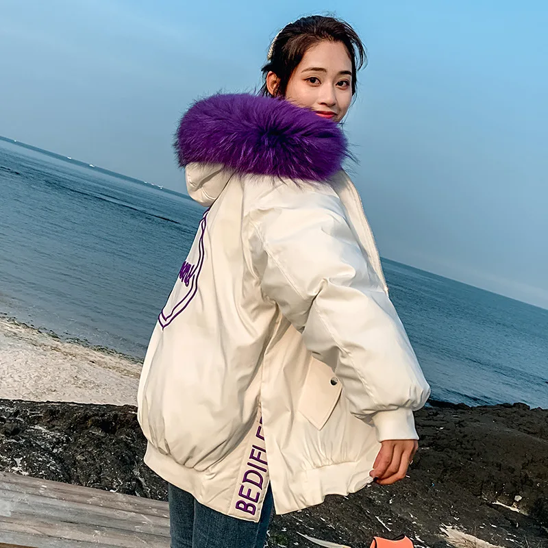 

Photo Shoot Winter New Style down Jacket BF Fashion Loose And Plus-sized Slimming Short Students Woman Cotton Dress Network Red