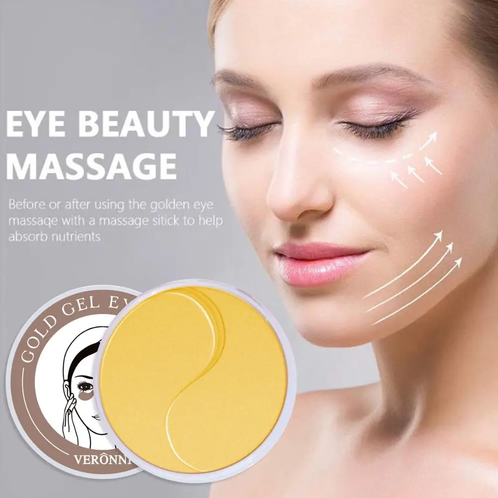 

VERONNI 60pcs Gold/Seaweed Collagen Eye Mask Face Anti Wrinkle Gel Sleep Eye Patches Collagen Moisturizing Eye Mask Eye Care