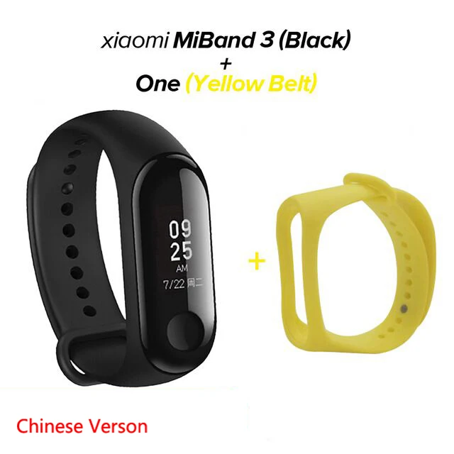 Xiaomi Mi-браслет 3/4, умный браслет с цветным экраном, браслет, пульсометр, фитнес, музыка, умное управление, Bluetooth 5,0, 50 м, водонепроницаемые часы - Цвет: mi3 CN Add yello Str