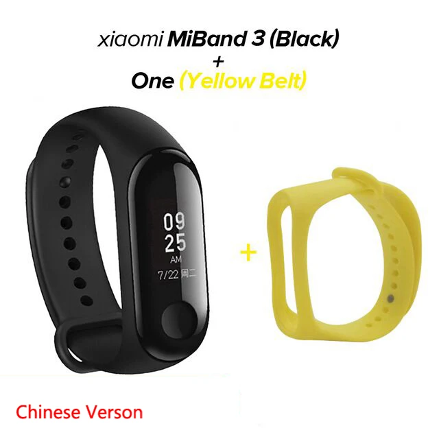 mi3 CN Add yello Str Xiaomi Mi-браслет 3/4, умный браслет с цветным экраном, браслет, пульсометр, фитнес, музыка, умное управление, Bluetooth 5,0, 50 м, водонепроницаемые часы - Цвет: mi3 CN Add yello Str