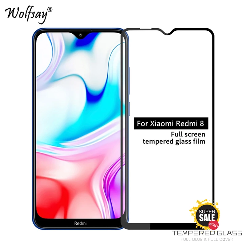 Защитное стекло на клеевой основе для Xiaomi Redmi 8 пленка экрана закаленное защита
