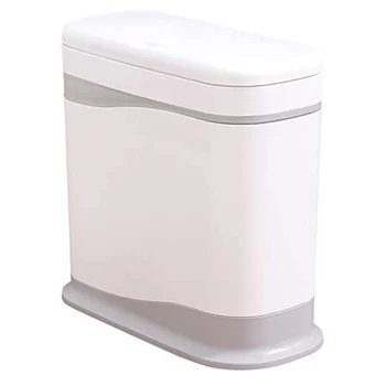 

HOT SALE Dual 12 Liter Bathroom Trash Can with Lid, Slim Bathroom Garbage Can,3.3 Gallon Garbage Container Bin for Home Kitchen