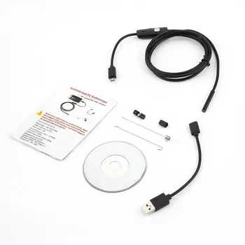 

6 LED 5.5mm Lens Endoscope Waterproof Inspection Borescope for Android Focus Camera Lens USB Cable Waterproof Endoscope