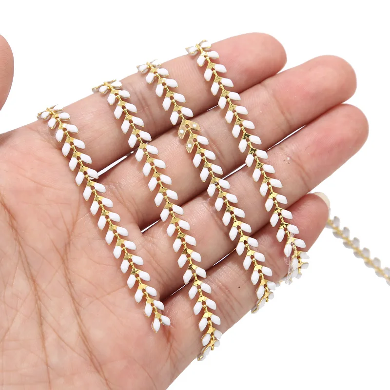 2 фута эмалированная латунная цепочка шеврона 6 мм позолоченные цепочки стрелы для ожерелье на лодыжку браслет ювелирных изделий