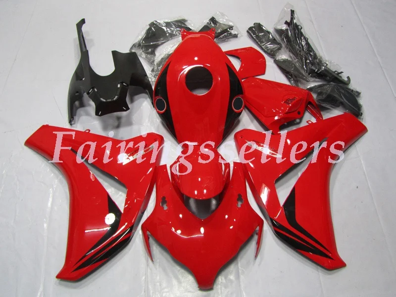 Red black Инъекций ABS Полный обтекатели комплект Подходит для HONDA CBR1000RR 2008 2009 2010 2011 CBR1000RR 08-11 CBR1000 обтекатель цвет синий, черный; большие размеры - Цвет: Red black