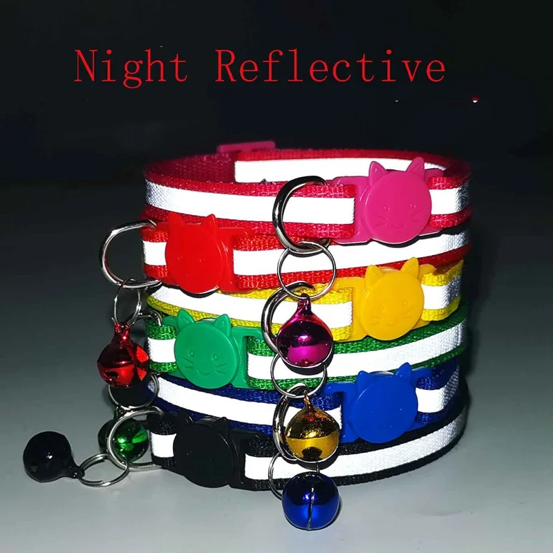 Collar de liberación rápida personalizado para perro, Collar luminoso con campana, seguridad nocturna, reflectivo brillante, suministros para mascotas
