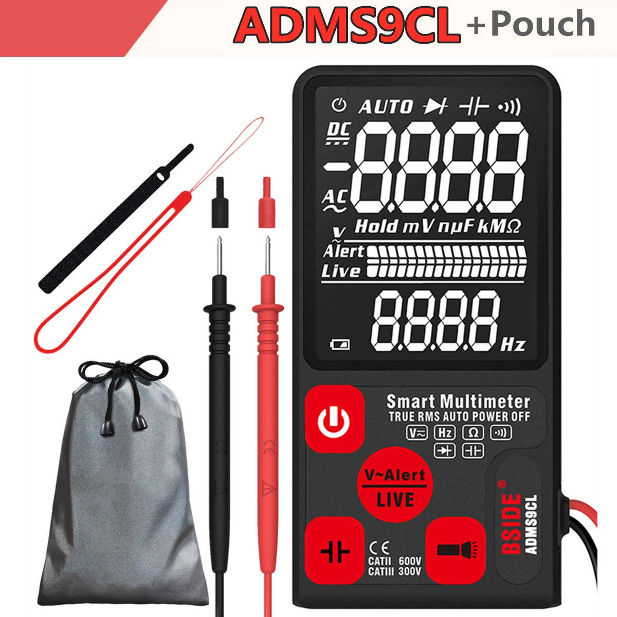ADMS9CL-Pouch ADMS7 Напряжение тестер 3,5 ''большой ЖК-дисплей цифровой Смарт мультиметр 3 он-лайн Дисплей TRMS 6000 отсчетов DMM с Аналоговая гистограмма - Цвет: ADMS9CL-Pouch