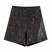 Женские модные уличные шорты с блестками, женские шикарные шорты с боковой молнией, брендовые панталоны, Короткие штаны P592