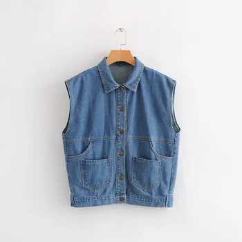 

2020 autumn European and American women's new denim vest women