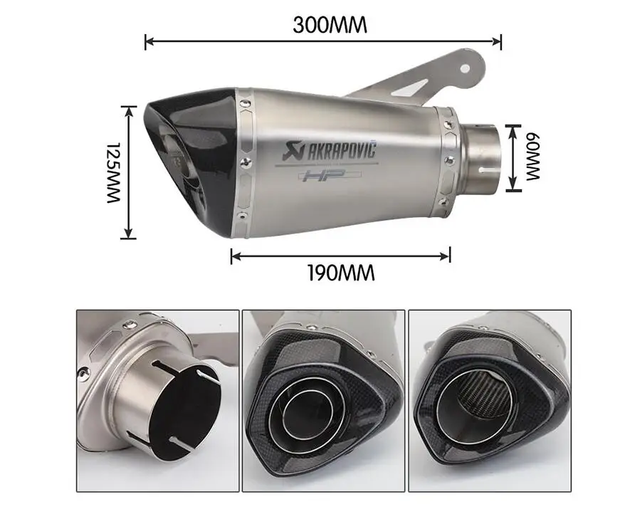 

60mm/65mm Akrapovic S1000 S1000RR retrofit muffler detachable S1000 modified scorpion exhaust pipe 2010-2016 Year