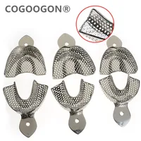 1 Set Dental Lab Equipment L/M/S Size Upper Lower Stainless Steel Impression Trays For Dental Lab