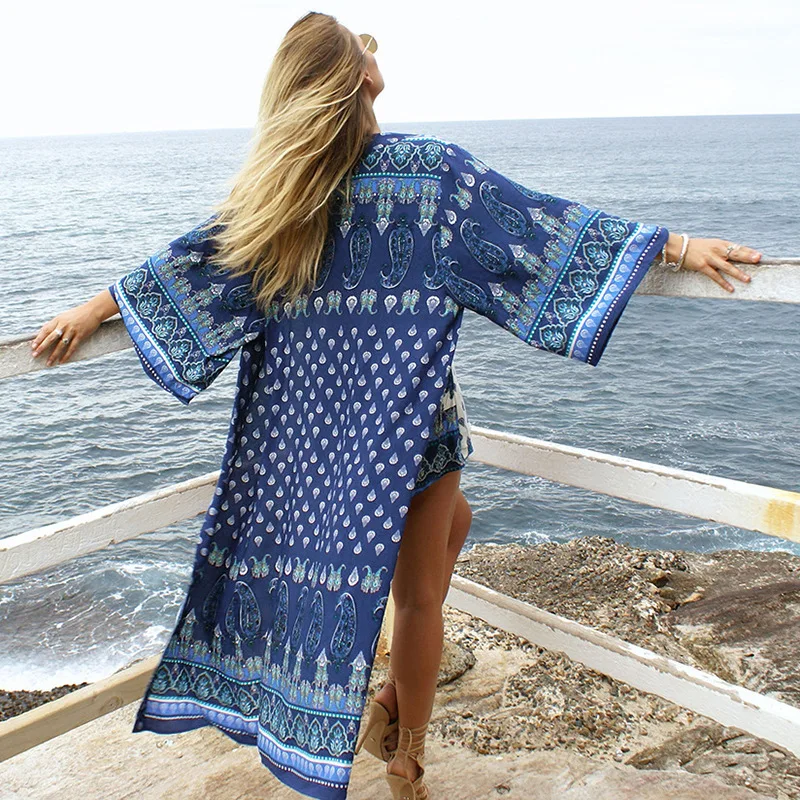 

New Style Beach Cover-up Seaside Holiday Loose-Fit Bikini Sun-resistant Bathing Suit Outdoor Cardigan