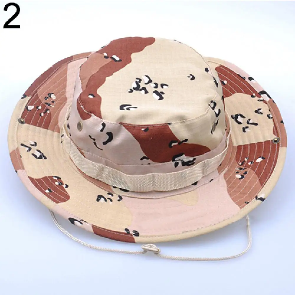 35% Discounts Hot! Unisex Woodland Fishing Hiking Travel Military Sun-proof Camo Boonie Hat Cap1