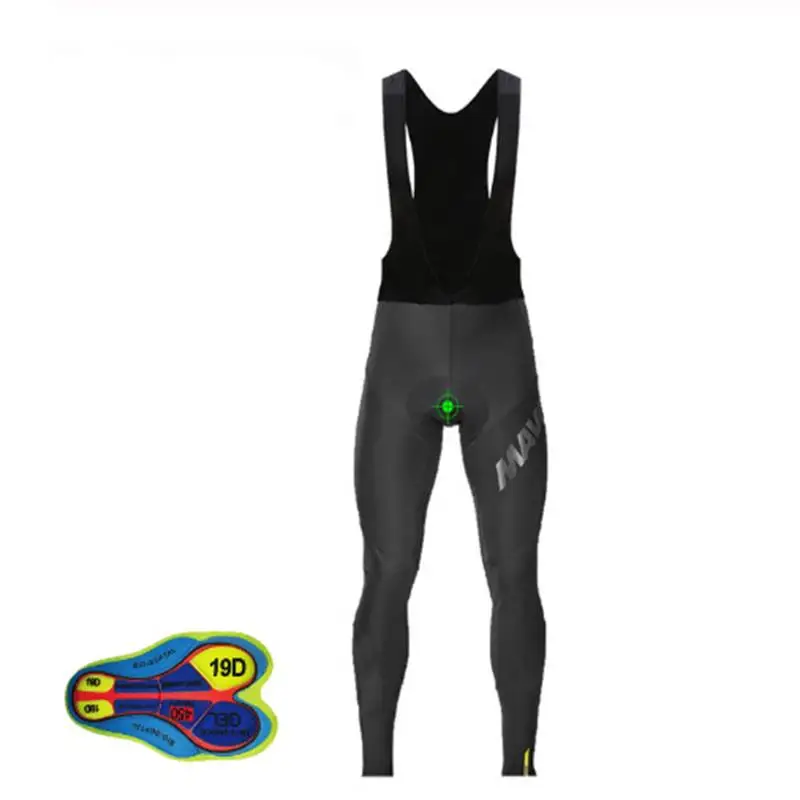 A-1 MAVIC Hombres Acolchado Ciclismo Largo Bib Bicicletas Pantalones гелевая Подушка 19d Medias Bicicleta de Ropa Ciclismo Invierno Pantalon - Color: A-1