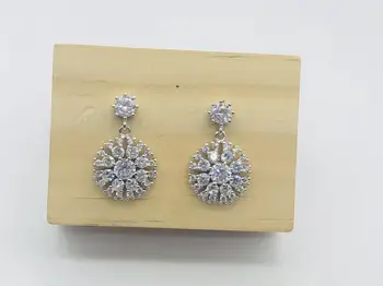 

S925 Stud Earrings For Girls Geometric Round Inlaid With Pearl Pure Silver Anti Allergy Trendy Sweet Accessories Lover Jewelry