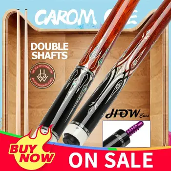

HOW Carom Cue Real Inlay Cue with Double Low Deflection Shafts 10 pieces in 1 Technology 3C 3CX Shafts Korea 3 Cushion Billiard