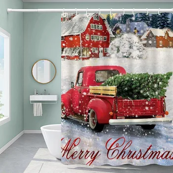 

Aggcual Christmas shower curtain waterproof 3D print curtain for bathroom thicken Polyester Bathroom accessories partition y68