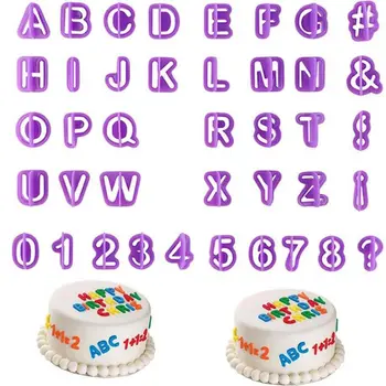 

40pcs/set Alphabet Cake Molds Figure Plastic Letter Fondant Mold Cookie Cutter Number Cake Mould Baking Decorating Tools