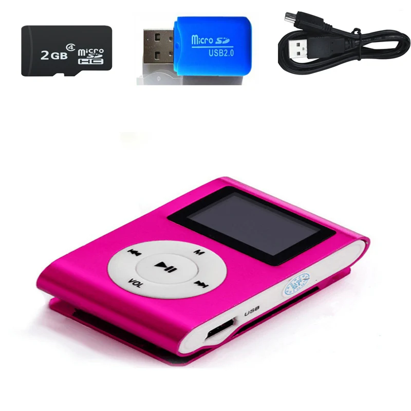 2 Гб памяти автомобиля мини USB клип LCD экран MP3 музыкальный плеер Поддержка линия