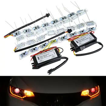 

White / Amber Daytime Running Light Dual-Color Super Bright Auto Bulb 1 pair