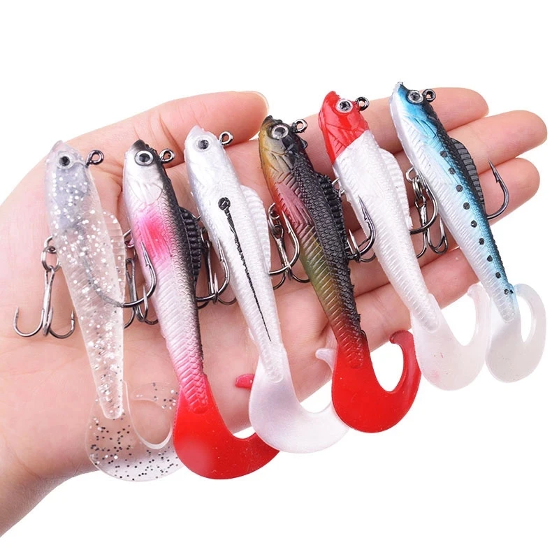 

Fishing Lures Jig Head Lead Soft Lures Tail Fishing Wobblers 90mm 9.5g Artificial Bait for Sea Bass Carp Spoon Fishing Tackle