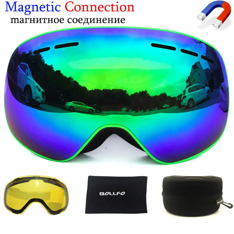 

Magnetic Ski Goggles with Quick-change Lens 100% UV400 Protection Anti-fog Snowboard Goggles for Men & Women Skiing Glasses Set