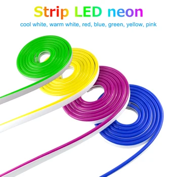 

12V Flexible Neon Tape Neon Light Dance Party Decor Light 1M-5M SMD2835 LED Strip Waterproof With Power Adapter+Touch Dimmer