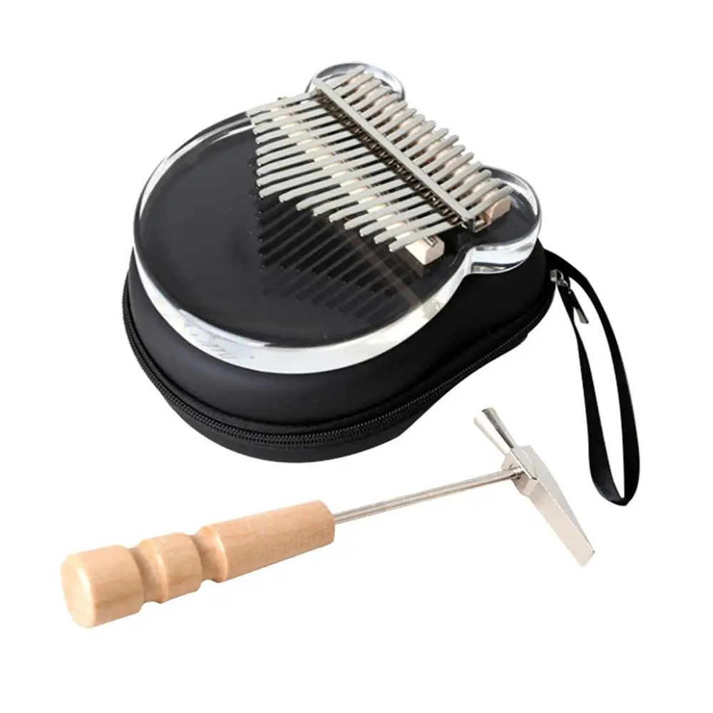 Kalimba Acrylic 17 Key Transparent Thumb Piano with Tuner Hammer Gig Case Manual Musical Instrument | Спорт и развлечения