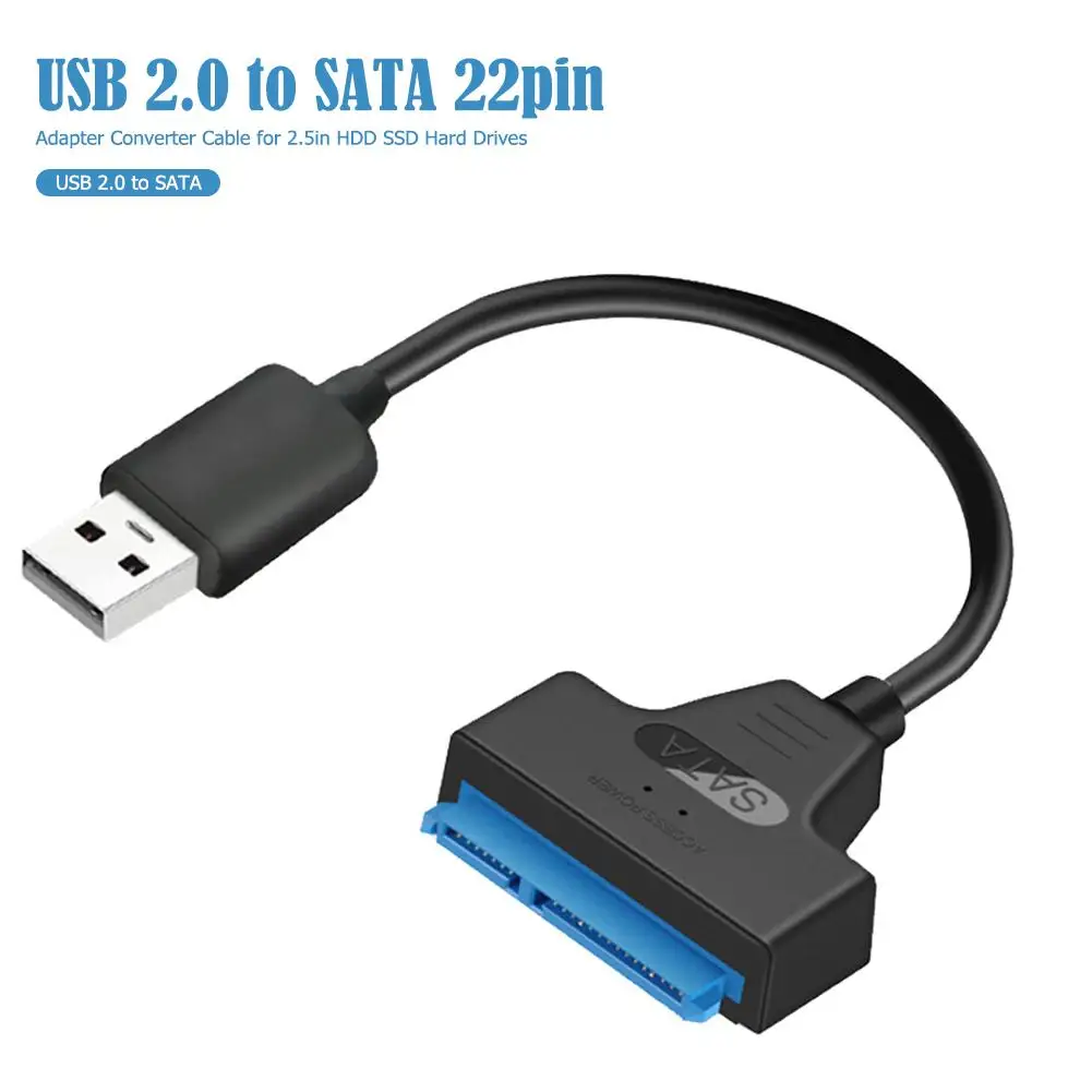 USB to SATA 22pin Cable Adapter for 2.5in HDD SSD - Converter Line for Hard Disk Drives and Solid State Drives Description Image.This Product Can Be Found With The Tag Names Computer Cables Connecting, Computer Peripherals, Cord wire, PC Hardware Cables Adapters