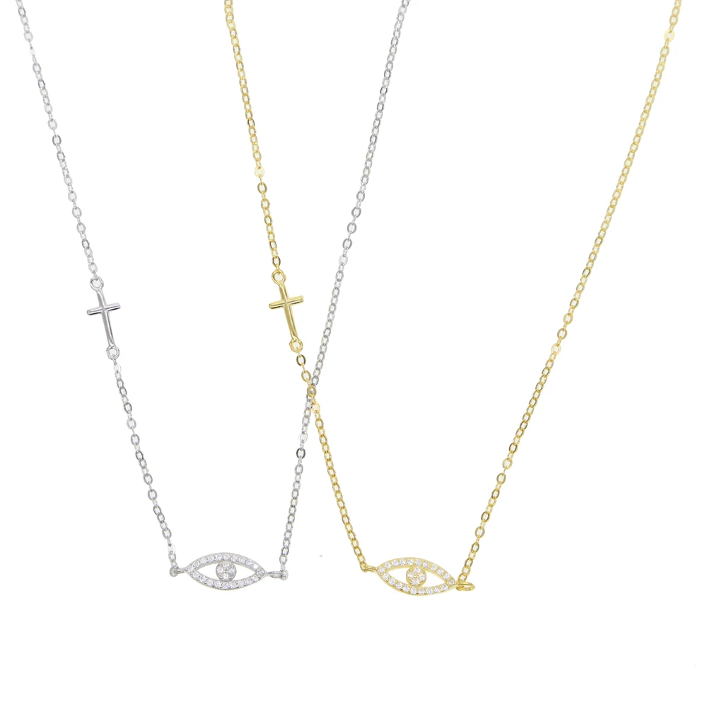 Модные женские туфли крошечные крест кулон колье с подвесками 925 серебро длинной