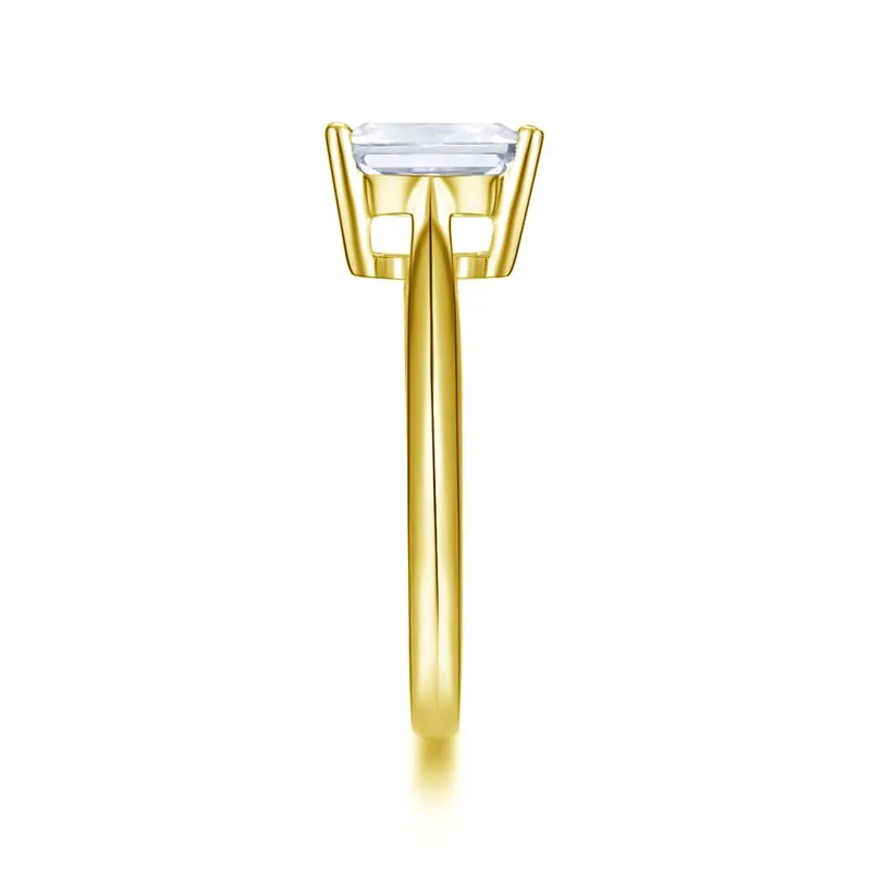 AINUOSHI Мода прямоугольник кольцо 14K насыщенный Белый/желтый Золотое кольцо 1,5 карат SONA Diamond свадебное обручальное женское кольцо