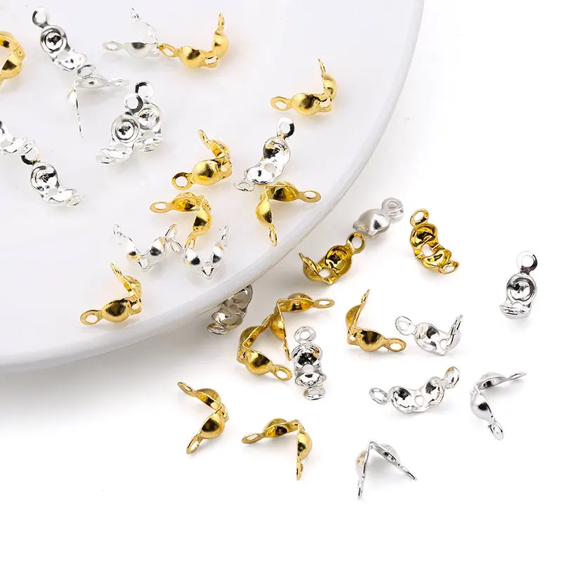 

100pcs/lot plated silver&gold metal Clasps iron thread clip buckles beads&pearl hooks for bracelet necklace making accessories
