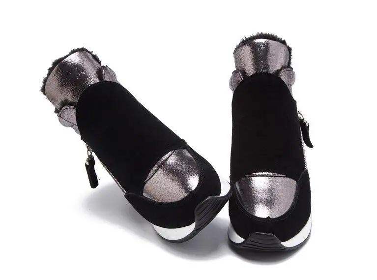 Новинка; классические женские высокие повседневные кроссовки; обувь на танкетке со скрытым каблуком; обувь на платформе, визуально увеличивающая рост; Теплая обувь на плоской подошве; tyh78