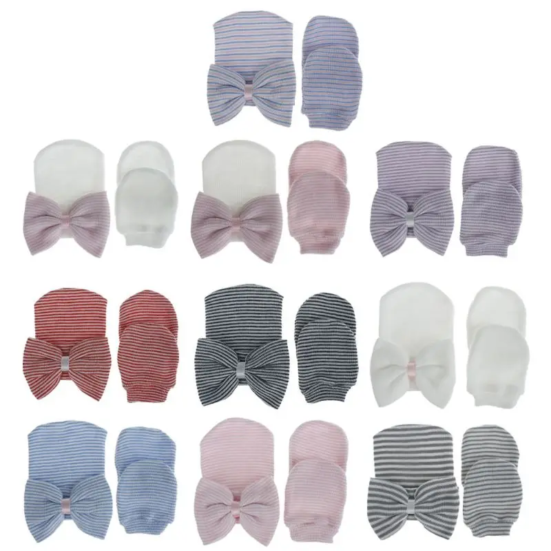 infant boy hat and mitten set