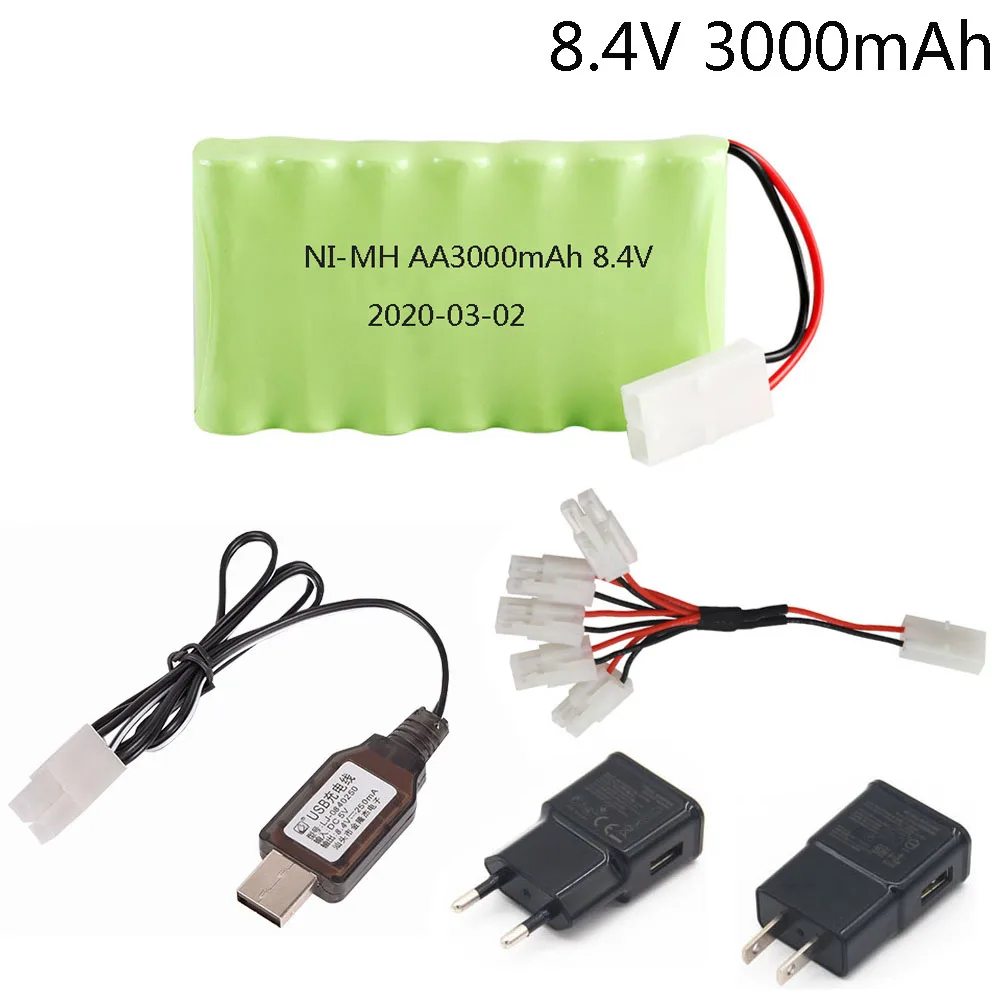 Никель металлогидридная аккумуляторная батарея 8 4 в 3000 мАч с USB зарядным