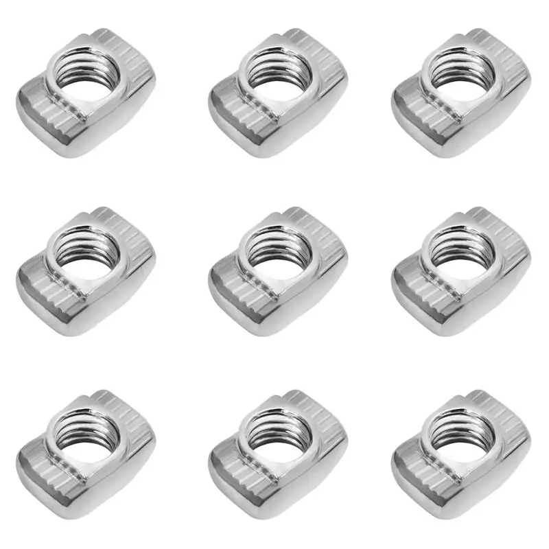 

WINOMO 100pcs/Pack Carbon Steel T-Nuts Durable M4 T-Nuts For Building Aluminum Frame Home Woodworking DIY Accessories