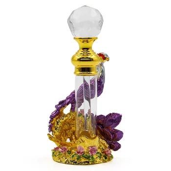 

10ml / 4ml Antique Purple Green & Gold Peacock Vintage Refillable Empty Perfume Bottle Gifts