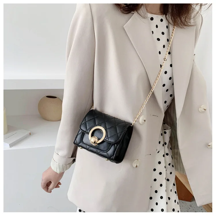 Новинка 2020 женская модная маленькая квадратная сумка однотонная через плечо с