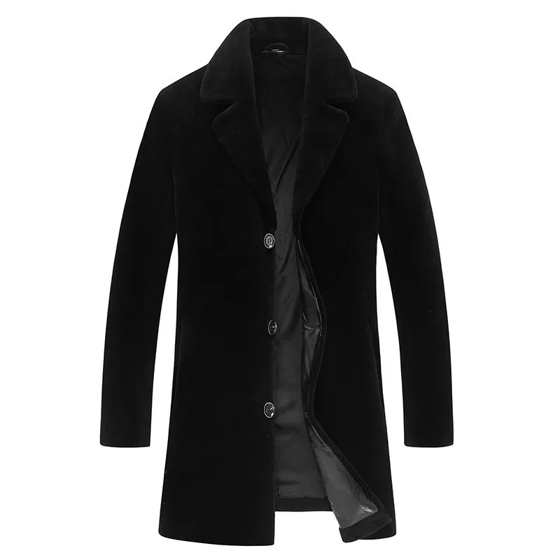 

100%Wool Fur Coat Winter Jacket Men Natural Sheep Shearling Fur Coat Men's Thick Plus Size Coat Long Jacket AW9939 MY758