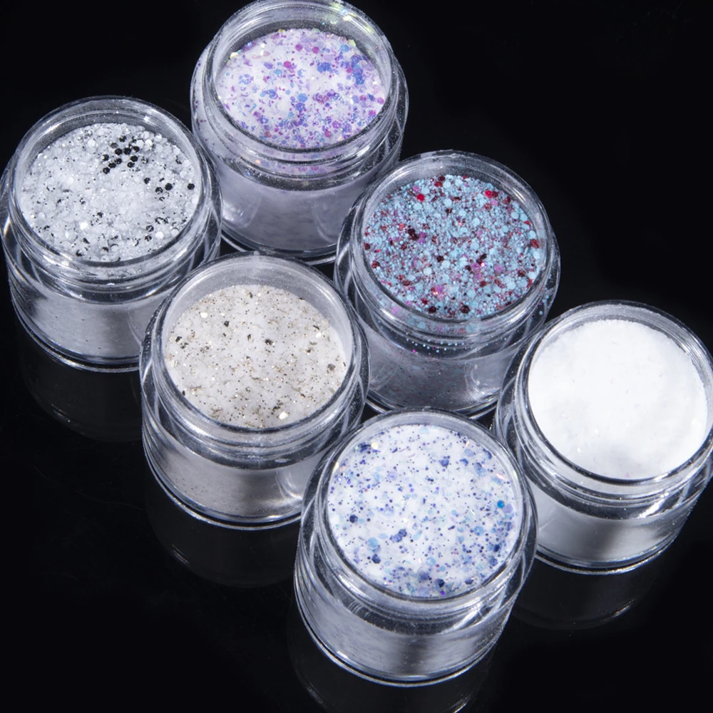 LOVCARRIE Acrylic Powder Professional Nail System Dust Gold Silver Purple Mix Glitter Acrylics Powder 10ML Nail Extension Design 2