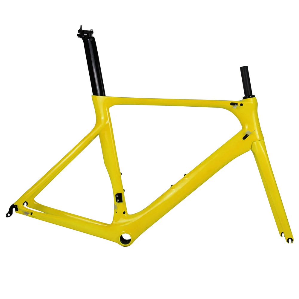 Spcycle T1000 карбоновые рамы для дорожного велосипеда Aero гоночный дорожный руль для велосипеда, углеродный кадров 700C карбоновые рамы для дорожного велосипеда ets 50/53/56 см - Цвет: Yellow Color